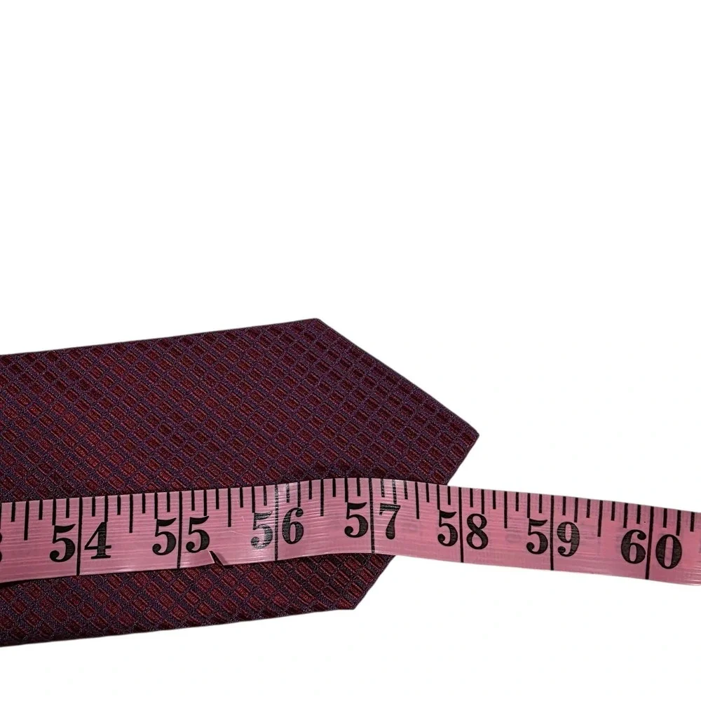SCHOFFA Burgundy Textured‎ Silk Mens Necktie Hand Finished Made in Italy Luxury